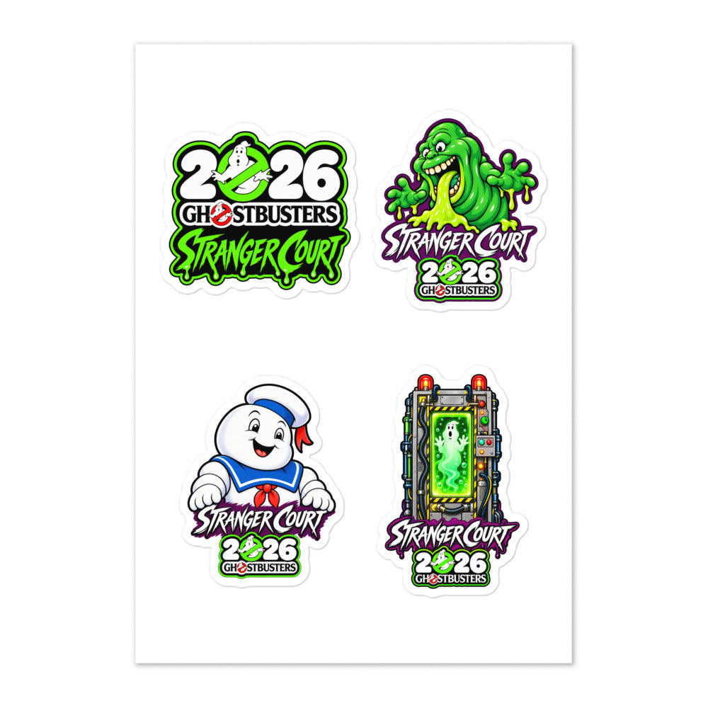 Stranger Court 2026 Ghostbusters Sticker Sheet — full sheet