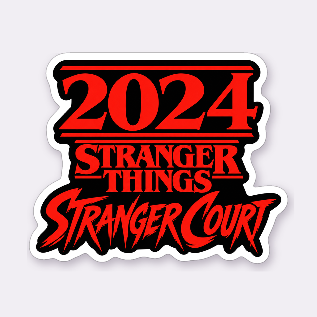 Stranger Court 2024 Stranger Things Sticker Sheet — 2024 Stranger Things logo sticker