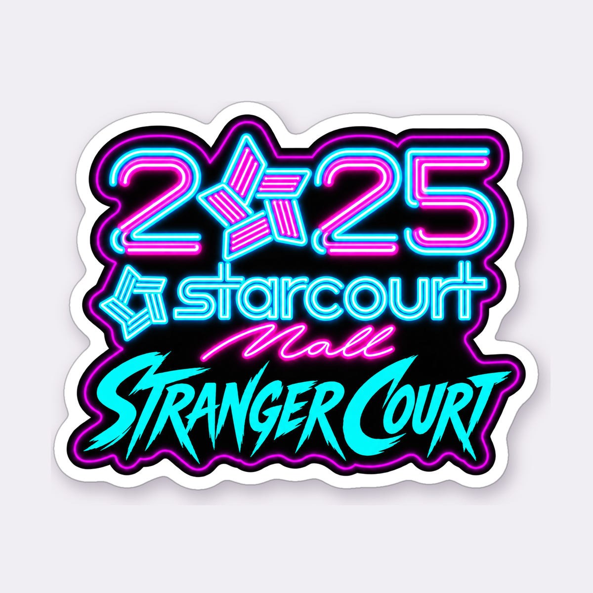 Stranger Court 2025 Starcourt Mall Sticker Sheet — 2025 Starcourt Mall logo sticker