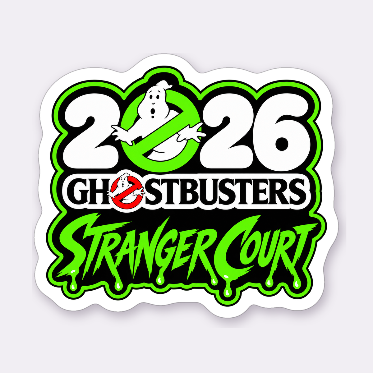 Stranger Court 2026 Ghostbusters Sticker Sheet — 2026 Ghostbusters logo sticker