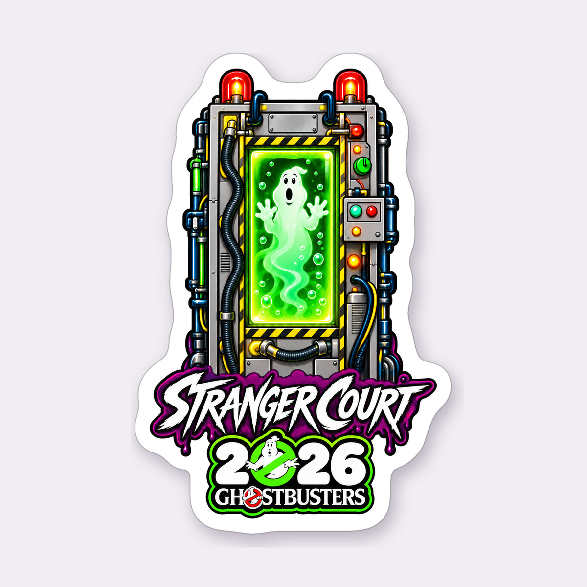 Stranger Court 2026 Ghostbusters Sticker Sheet — Containment Unit sticker