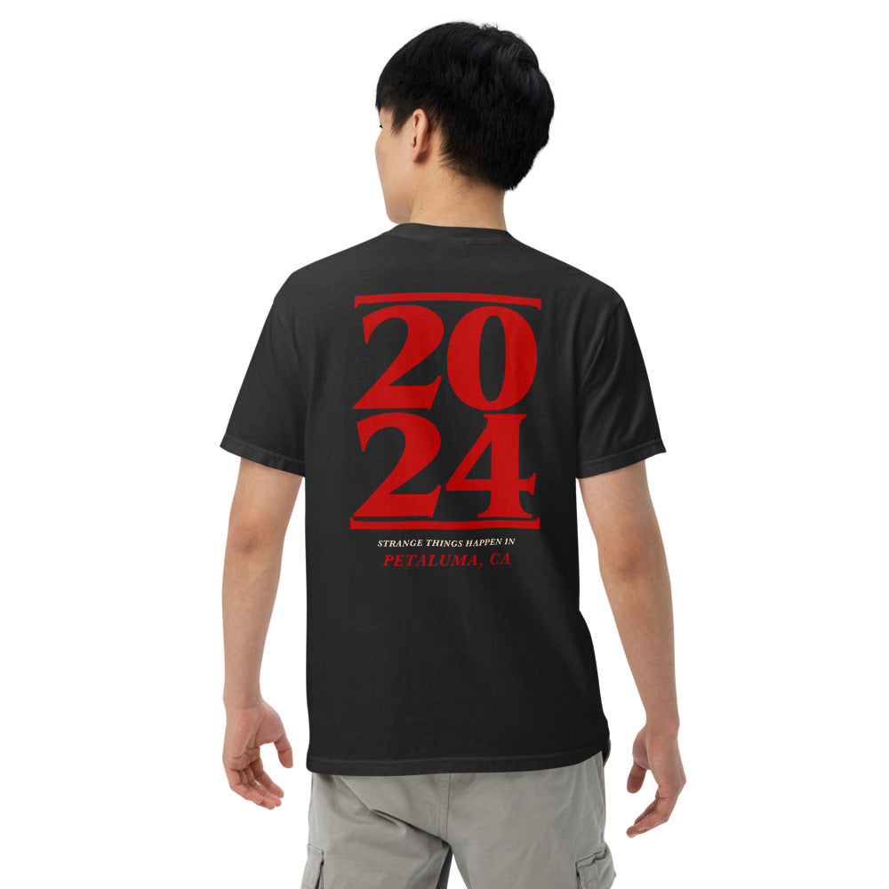2024 Stranger Court Experience — Men's Tee — on model, back
