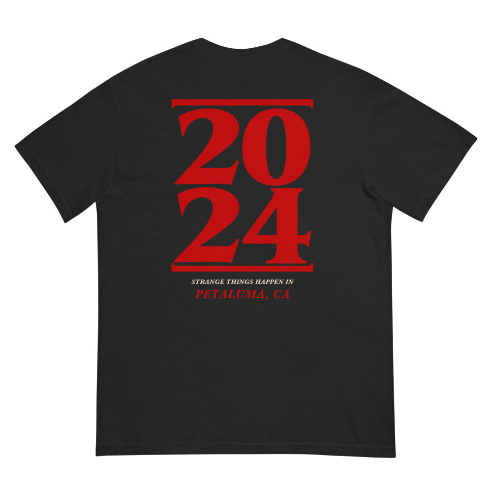 2024 Stranger Court Experience — Men's Tee — flat lay, back