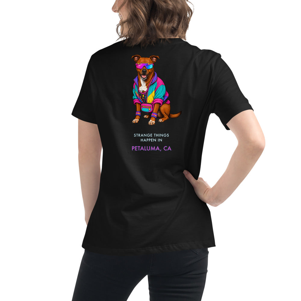 2025 Stranger Court Experience — Rusty Edition Women's Tee — on model, back