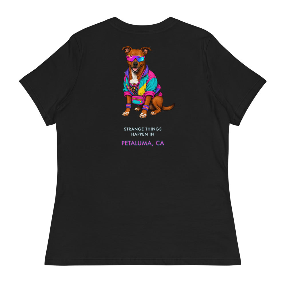 2025 Stranger Court Experience — Rusty Edition Women's Tee — flat lay, back
