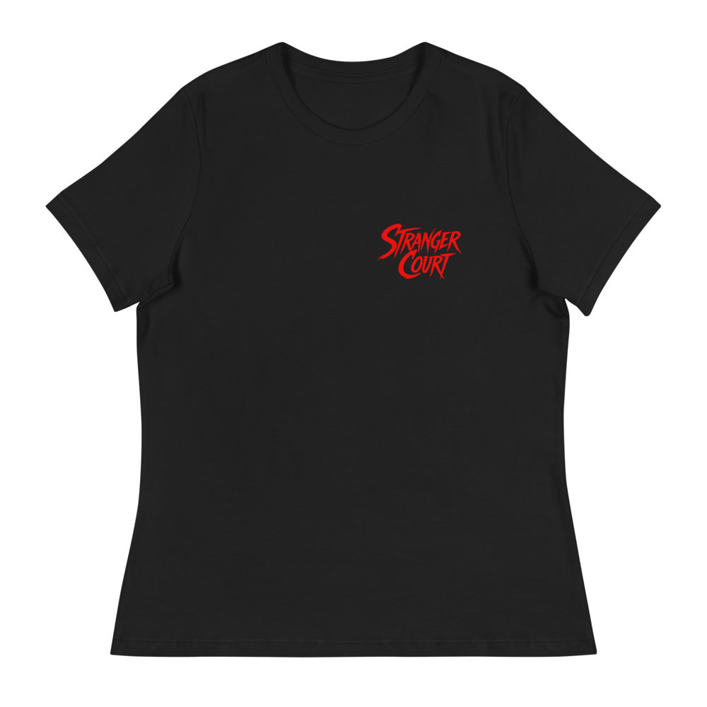2024 Stranger Court Experience — Rusty Edition Women's Tee — flat lay, front