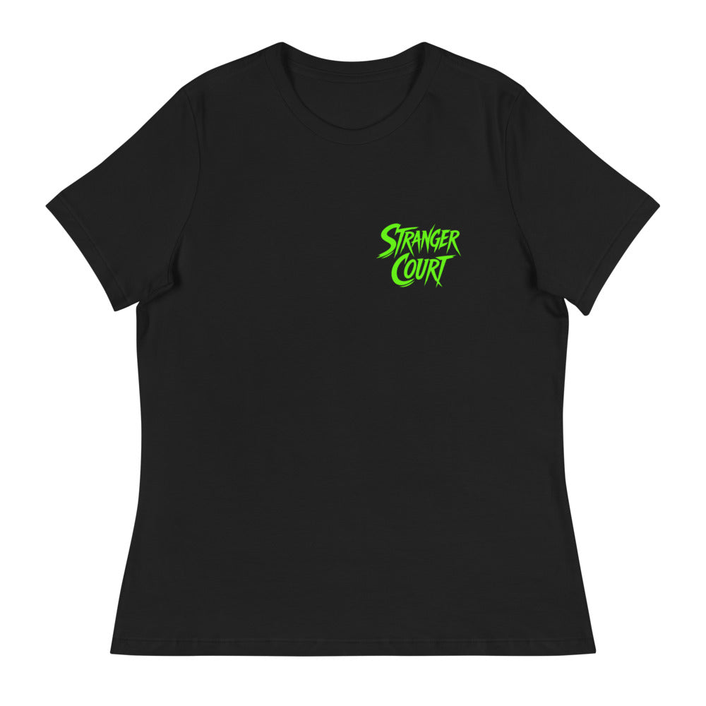 2026 Stranger Court Experience — Women's Tee — flat lay, front