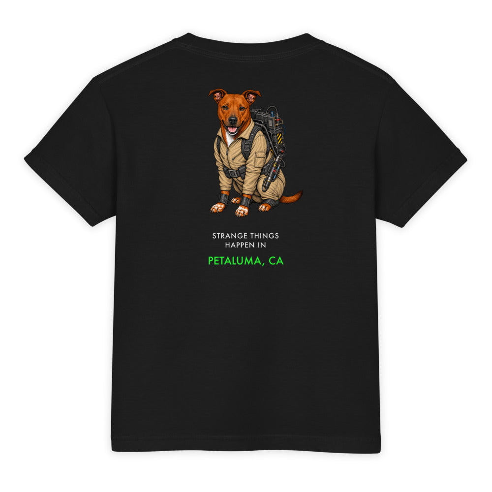 2026 Stranger Court Experience — Rusty Edition Youth Tee — flat lay, back